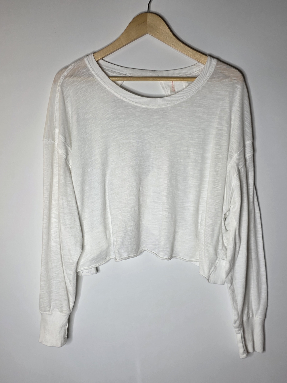 Free People FP Movement white My time long sleeve layering top Open Back Size S